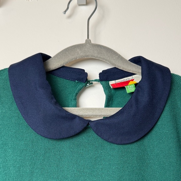 Modcloth Green Crewneck Sweater with Navy Peter Pan Collar - Picture 3 of 6